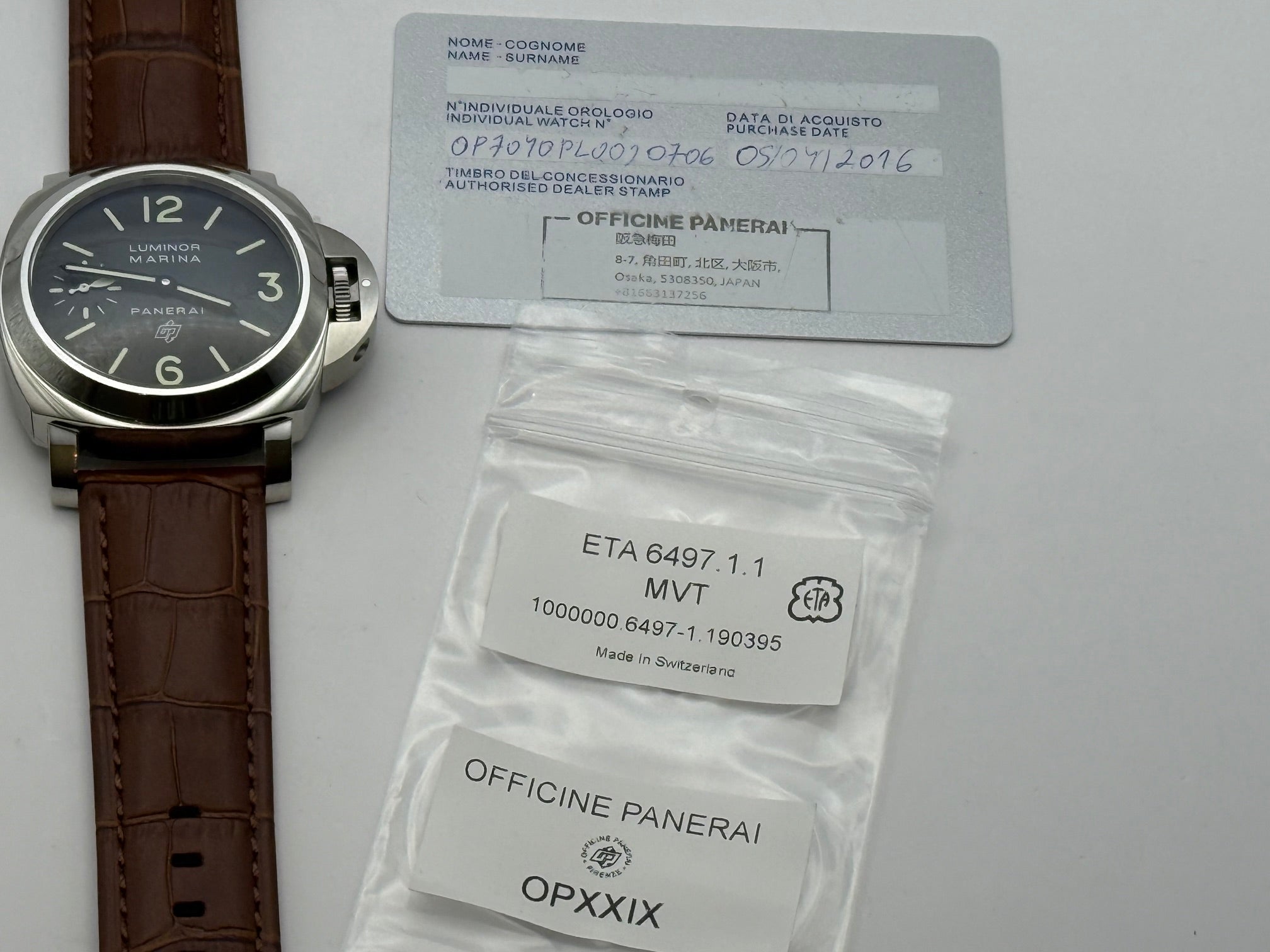 Orologio Panerai PAM 01005 Luminor Marina restaurato