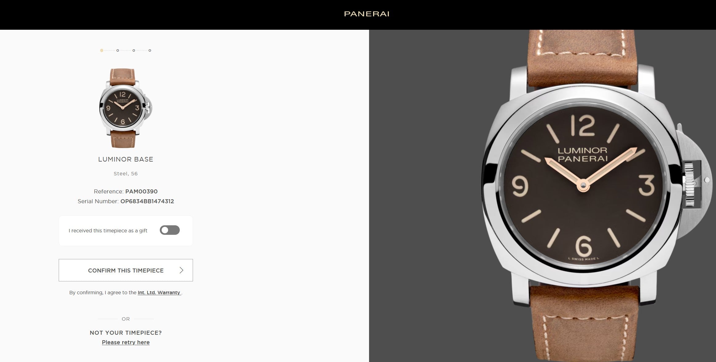 Panerai PAM 00390 Luminor Base Édition Boutique Montre Restaurée
